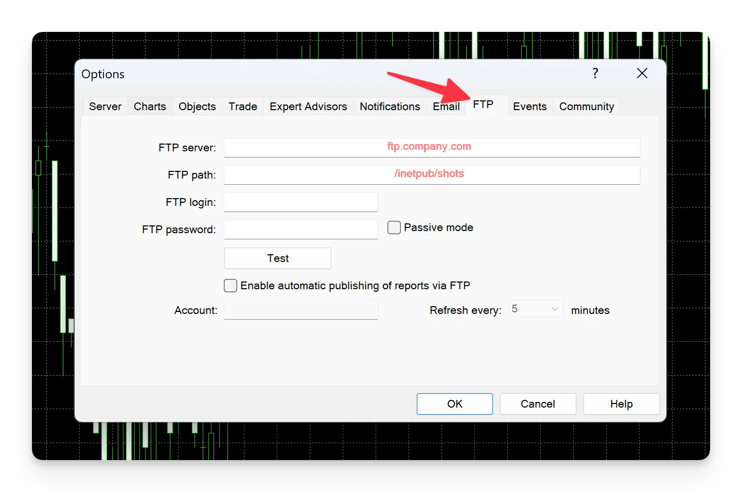 Step 4: On this window, select FTP.