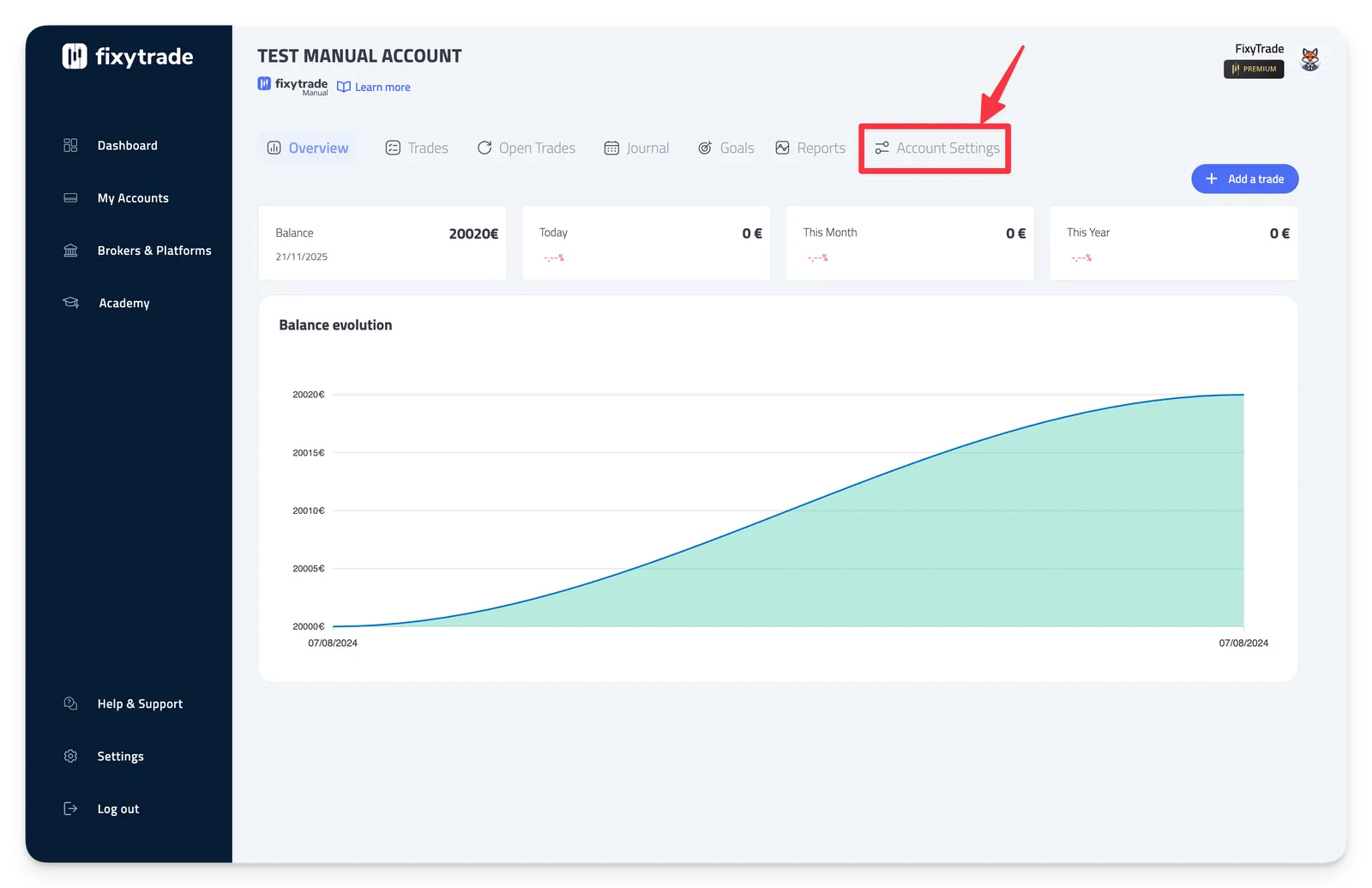 - Step 3: Click on 'Account Settings'