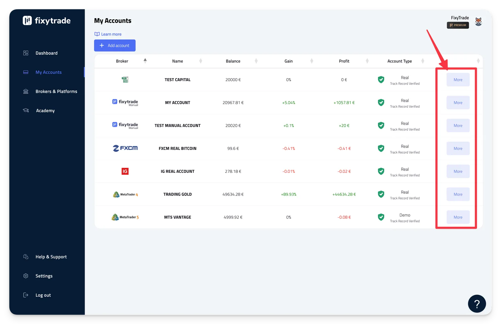 ## View account details